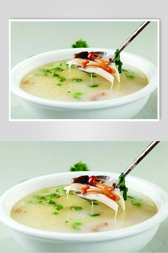 滋补三菌汤食物摄影图片