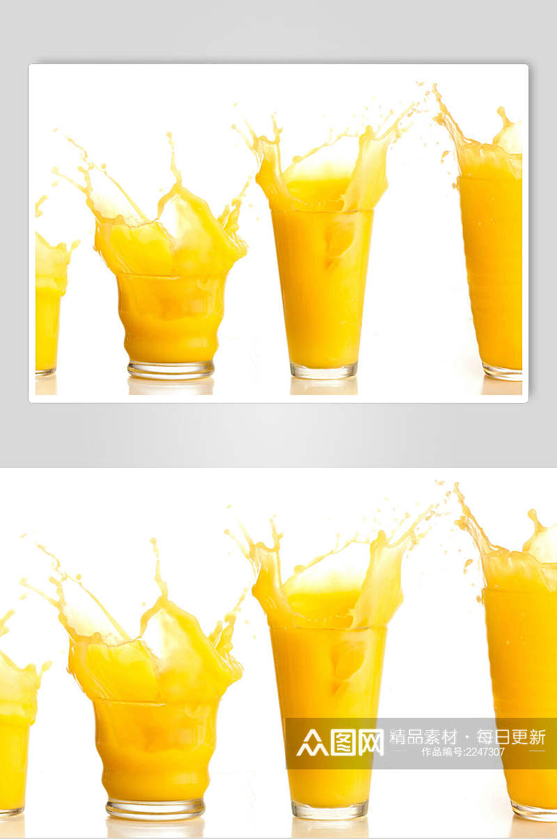 创意几何橙汁水果果汁食物实拍图片素材
