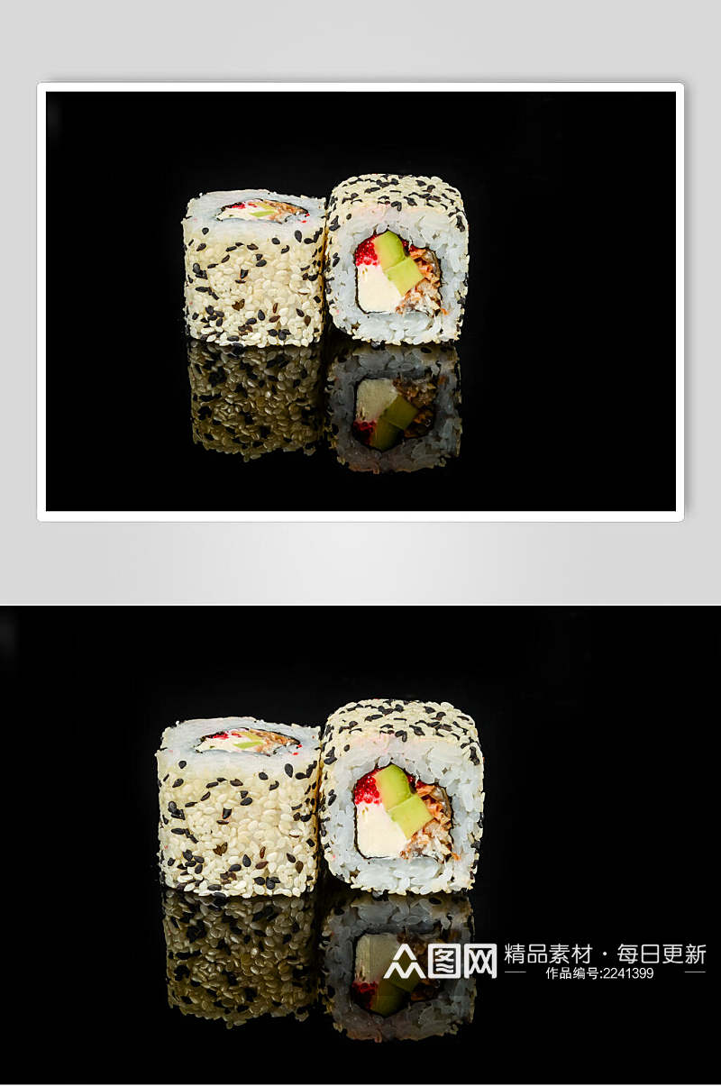 黑底料理寿司美食图片素材