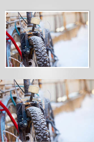 局部部件老旧自行车图片