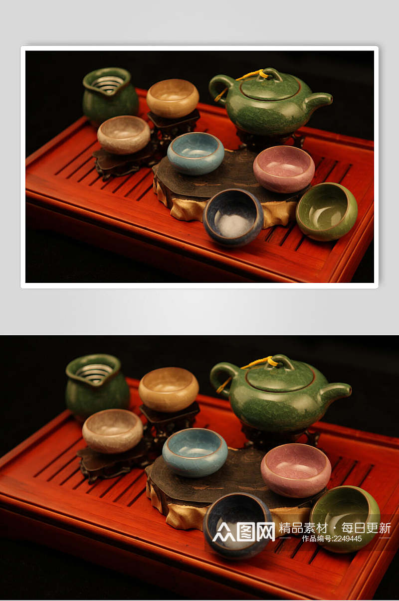 彩色高档茶具图片素材