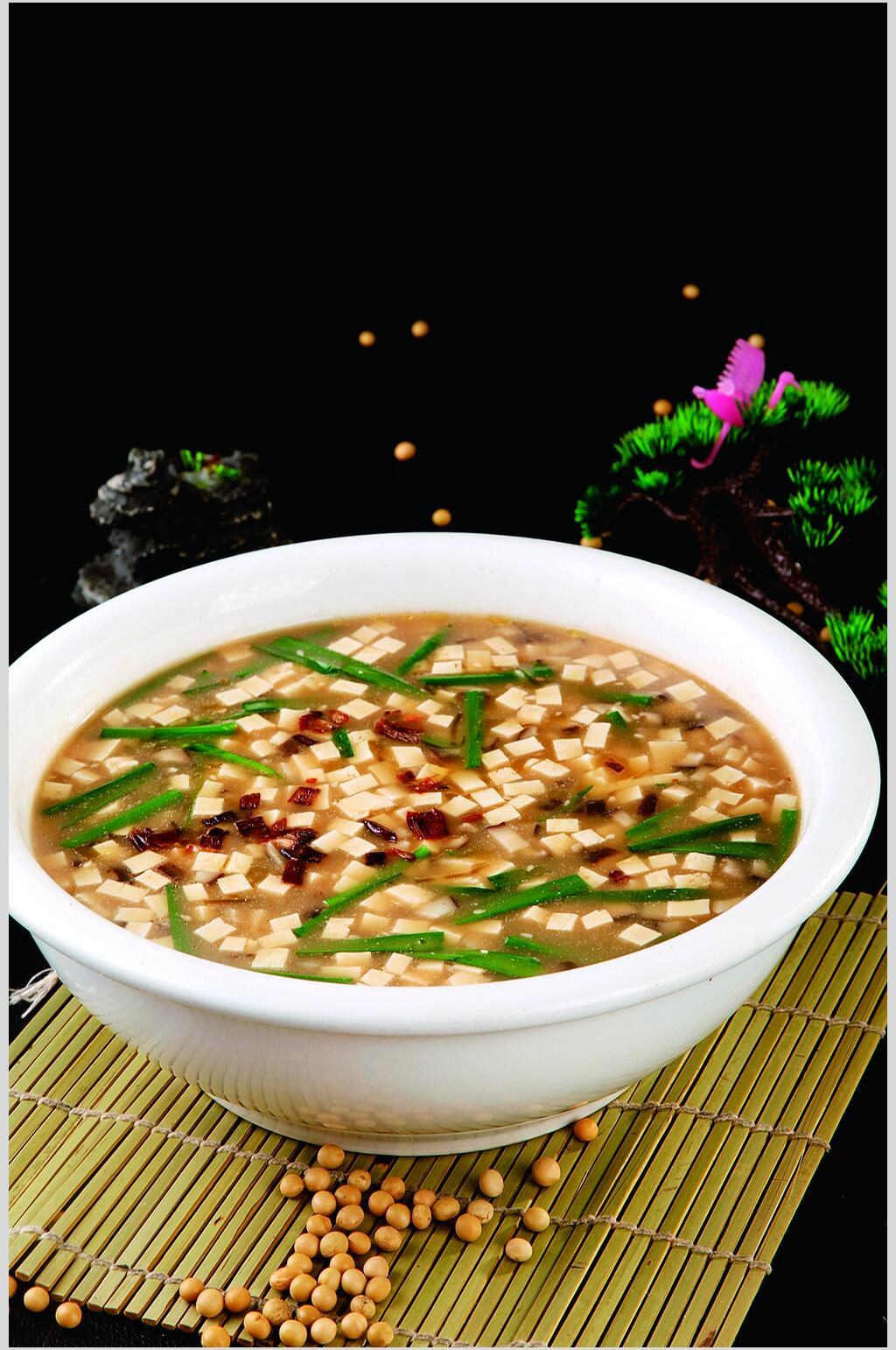 油菜豆腐汤食品图片素材