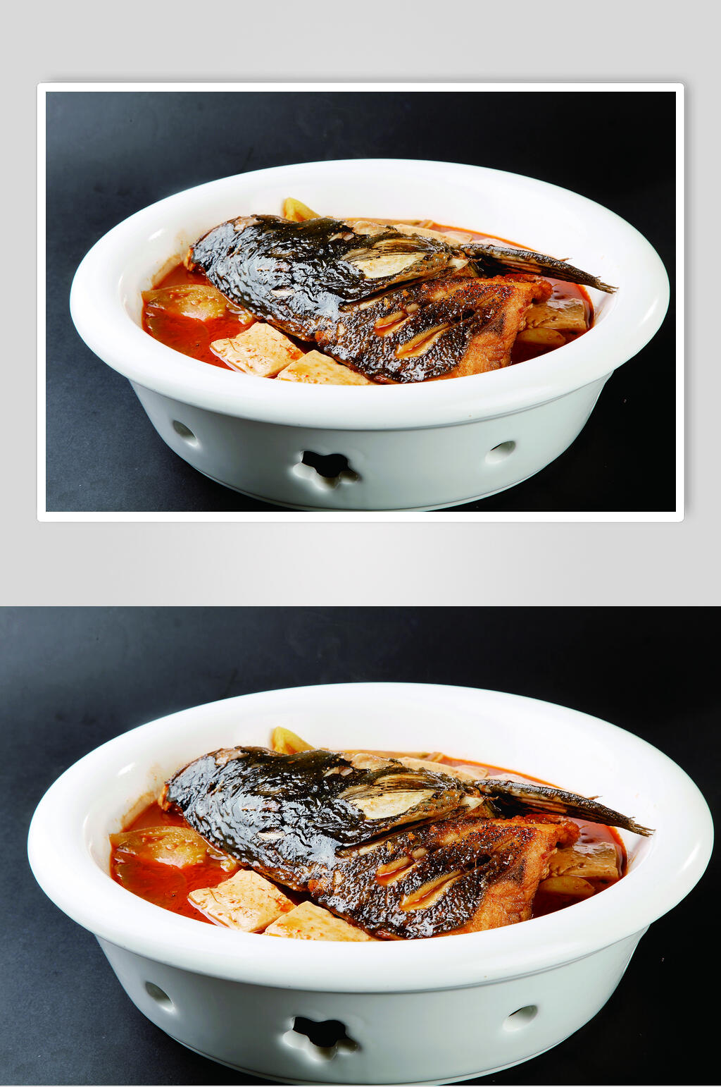 红焖南湾大鱼头食物摄影图片素材