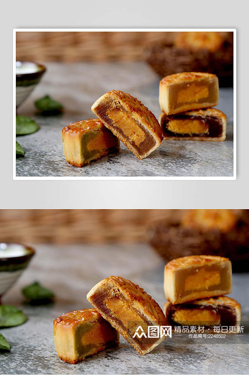 肉丝月饼食品摄影图片素材