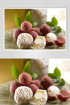 荔枝月饼食品摄影图片