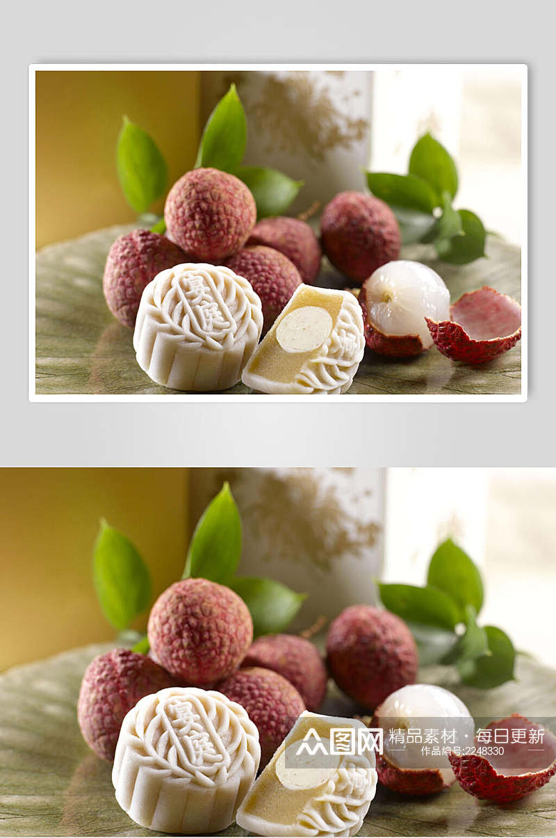 荔枝月饼食品摄影图片素材