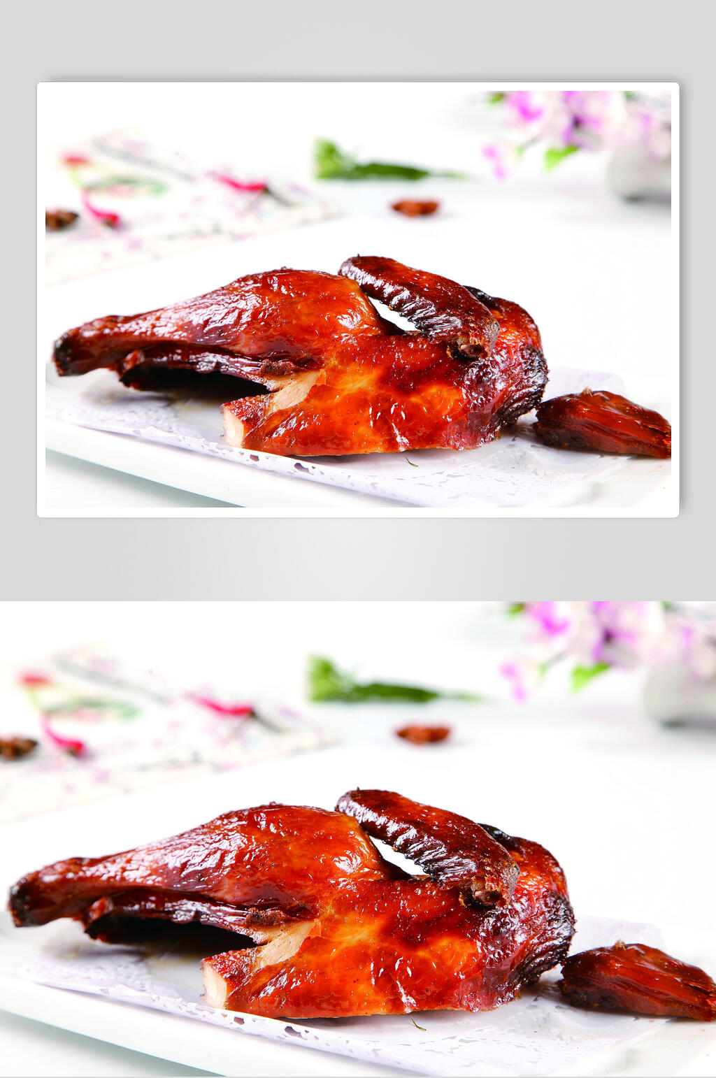 蒜香脆皮鸡食物摄影图片素材