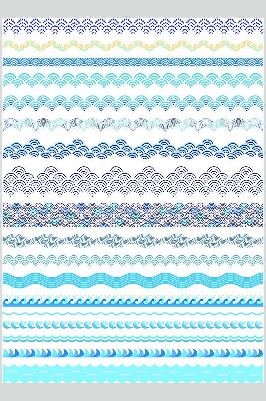 简洁波纹浪花矢量素材