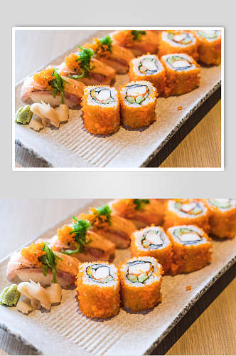 蟹黄寿司食物图片