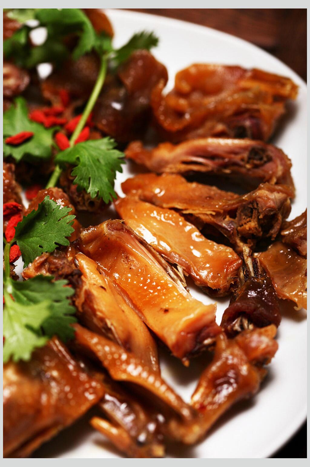 精致摆盘烧鸭卤鸭高清图片素材