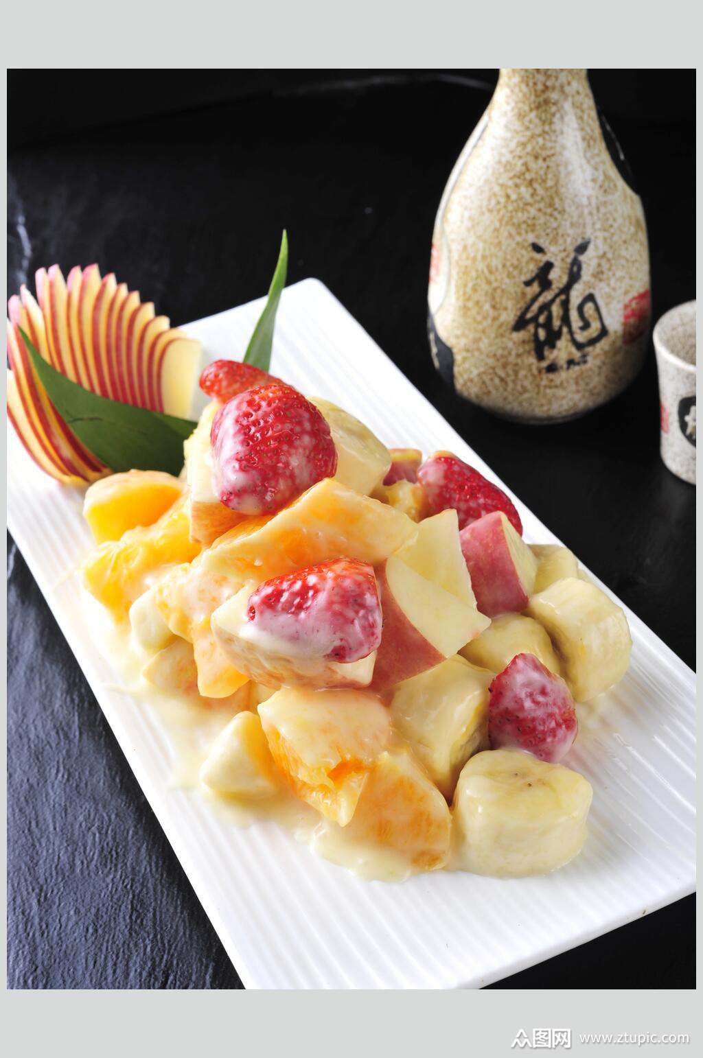 韩式水果沙拉食物实拍图片