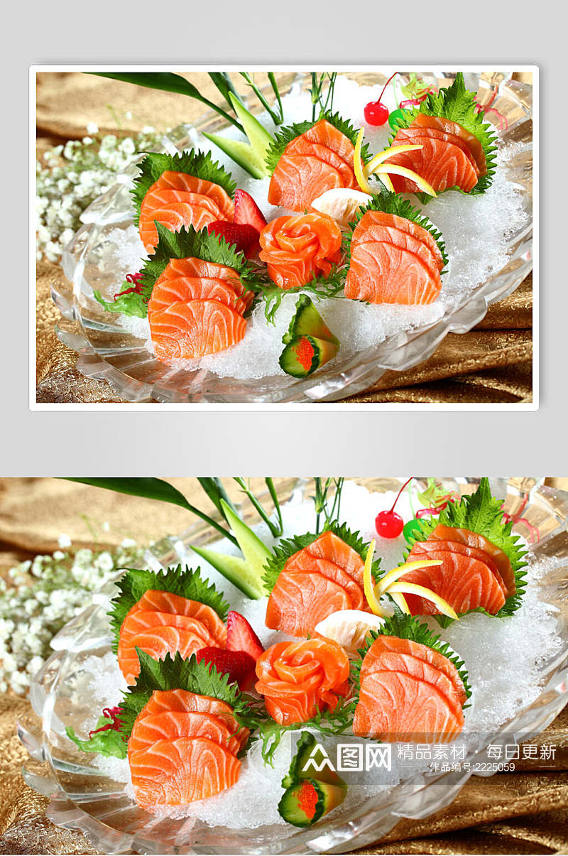 三文鱼刺身元份美食图片素材