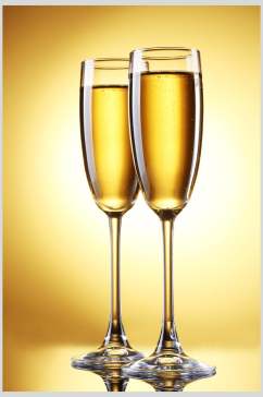 时尚金色香槟高脚杯高清图片