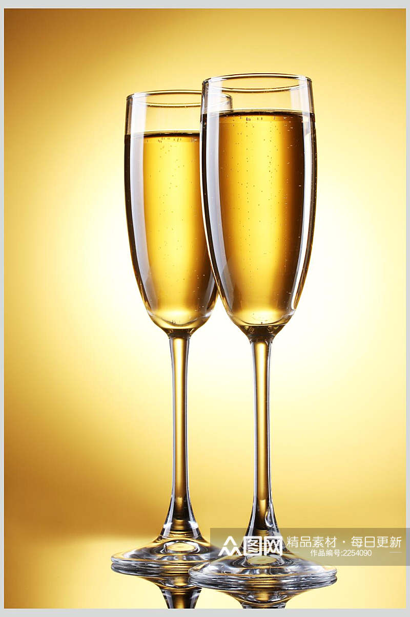 时尚金色香槟高脚杯高清图片素材
