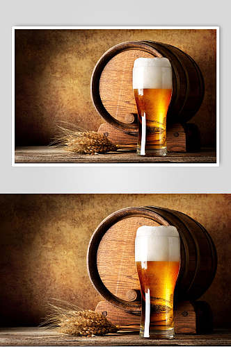无醇啤酒冰啤酒饮料摄影图