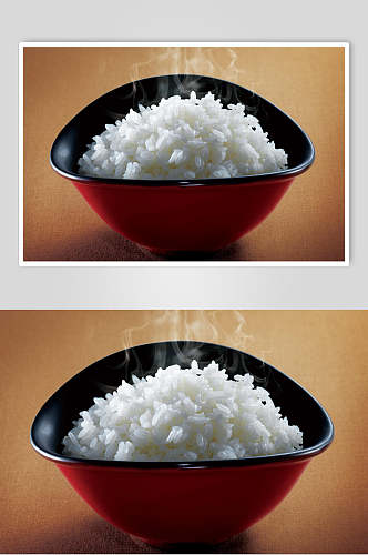 热气腾腾蒸米饭食品图片