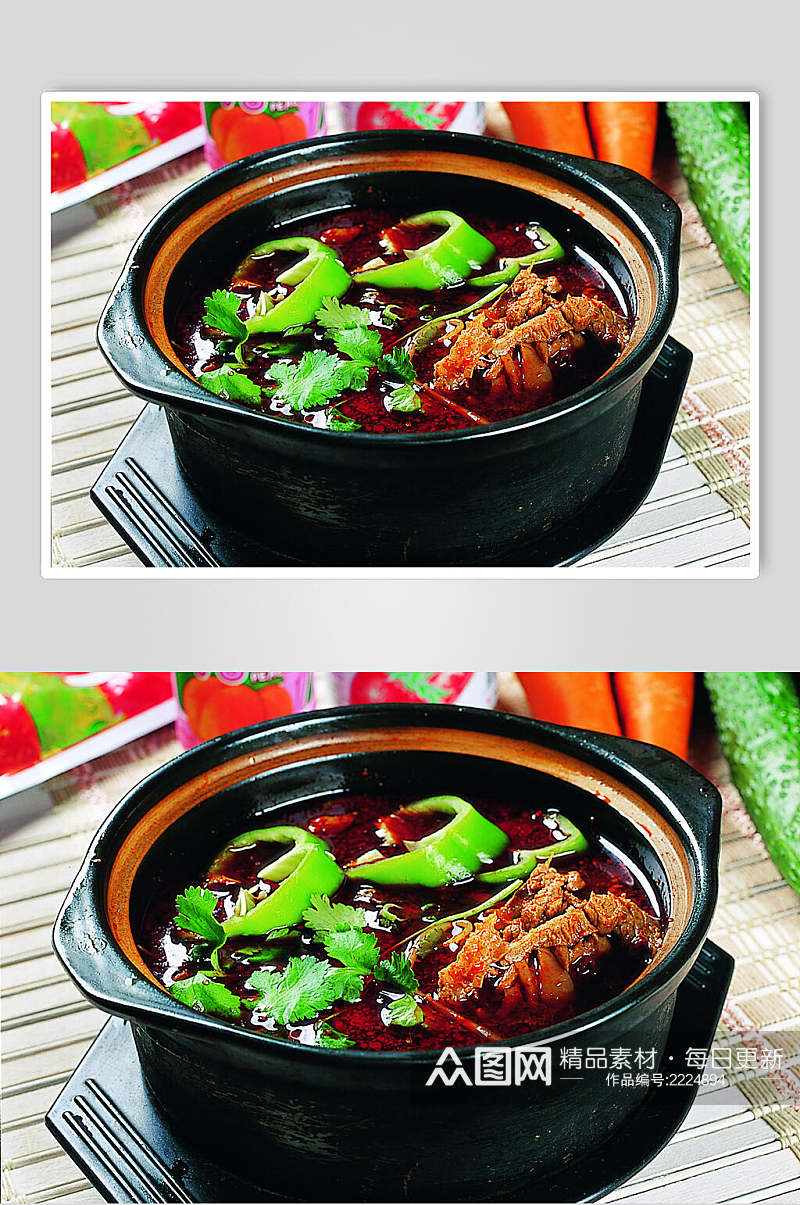 石锅牛肉汤摄影图素材