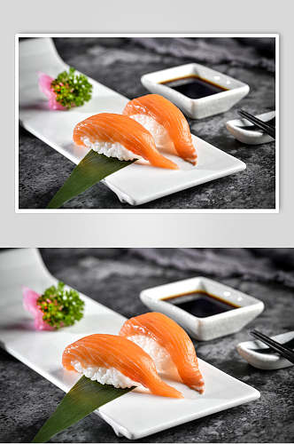 招牌三文鱼海鲜寿司餐饮摄影图片