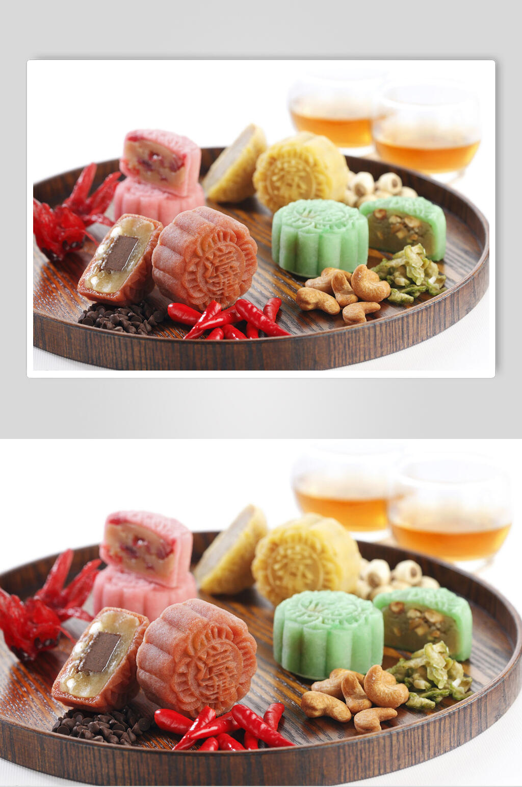 精致冰皮月饼食品摄影图片素材