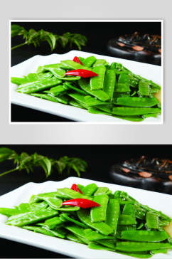 清炒荷兰豆食物摄影图片