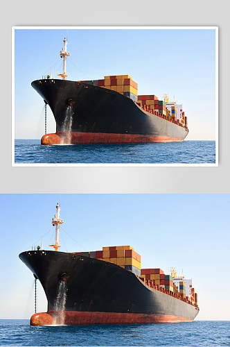 货轮船舶集装箱码头港口图片