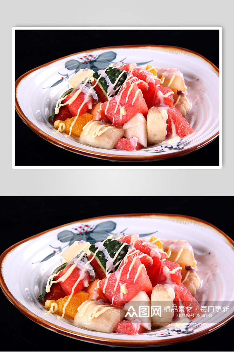 营养美味水果沙拉食品摄影图片素材
