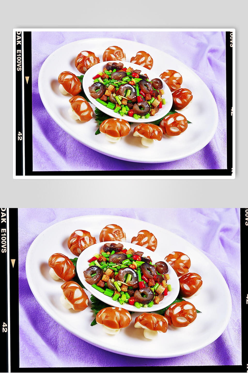 泰椒花菇炒辽参食物图片素材