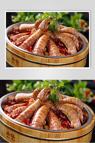 基围虾麻辣香锅美食图片