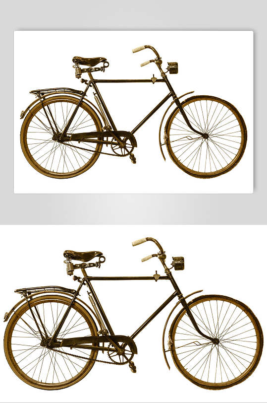 白底时尚老旧自行车摄影图片