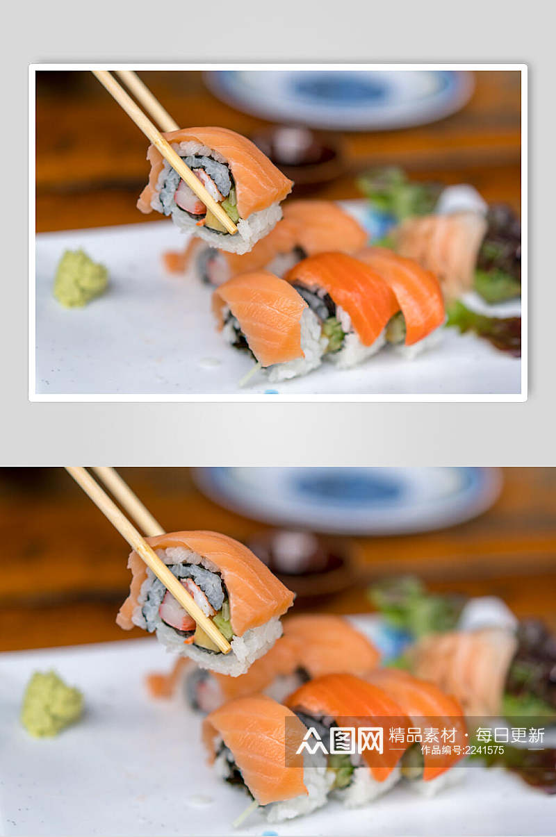 三文鱼海鲜寿司食物图片素材