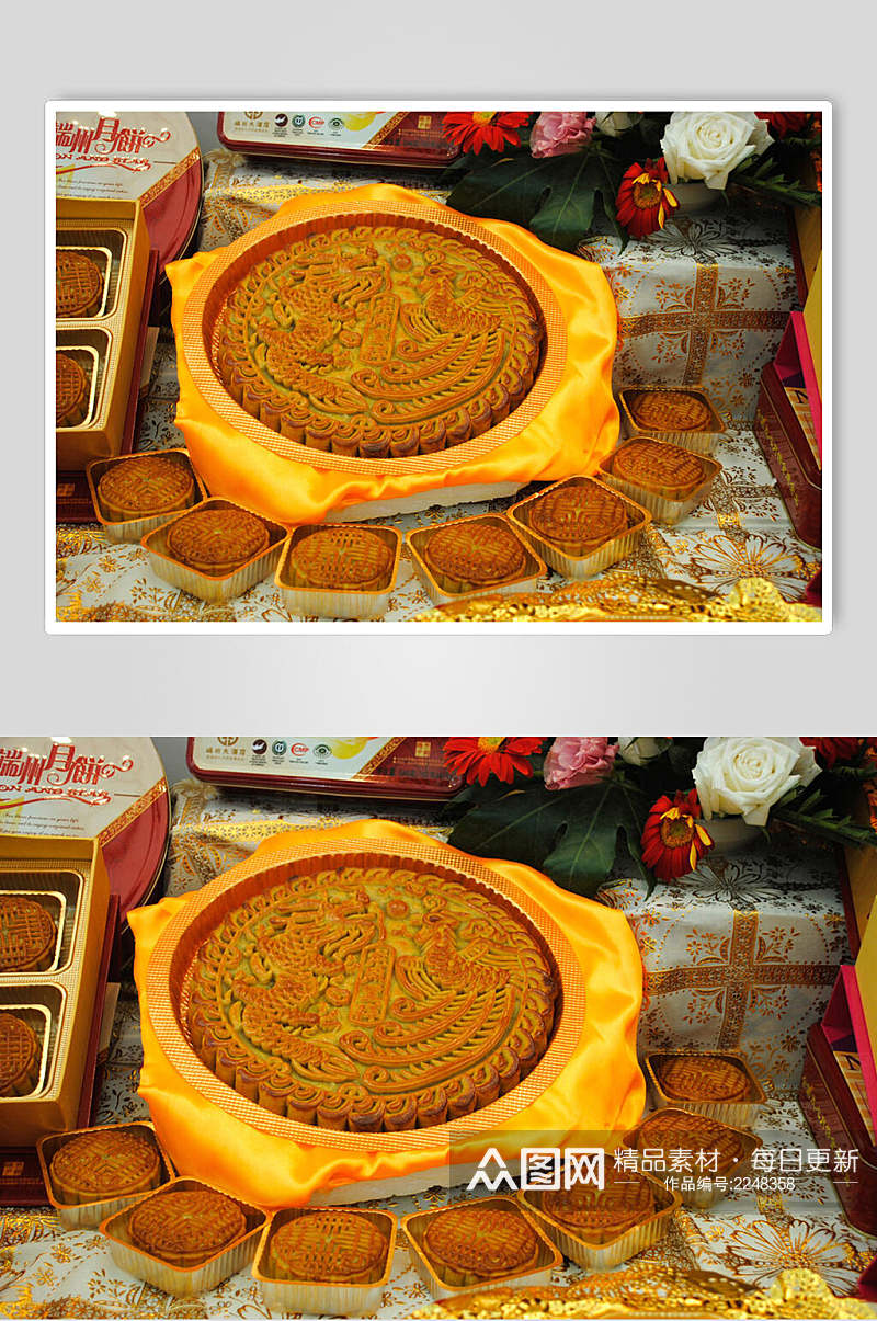 团圆饼月饼食品摄影图片素材