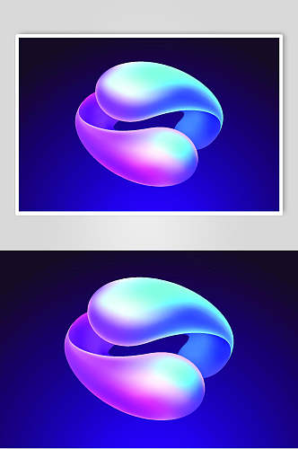 立体抽象紫色光效矢量素材