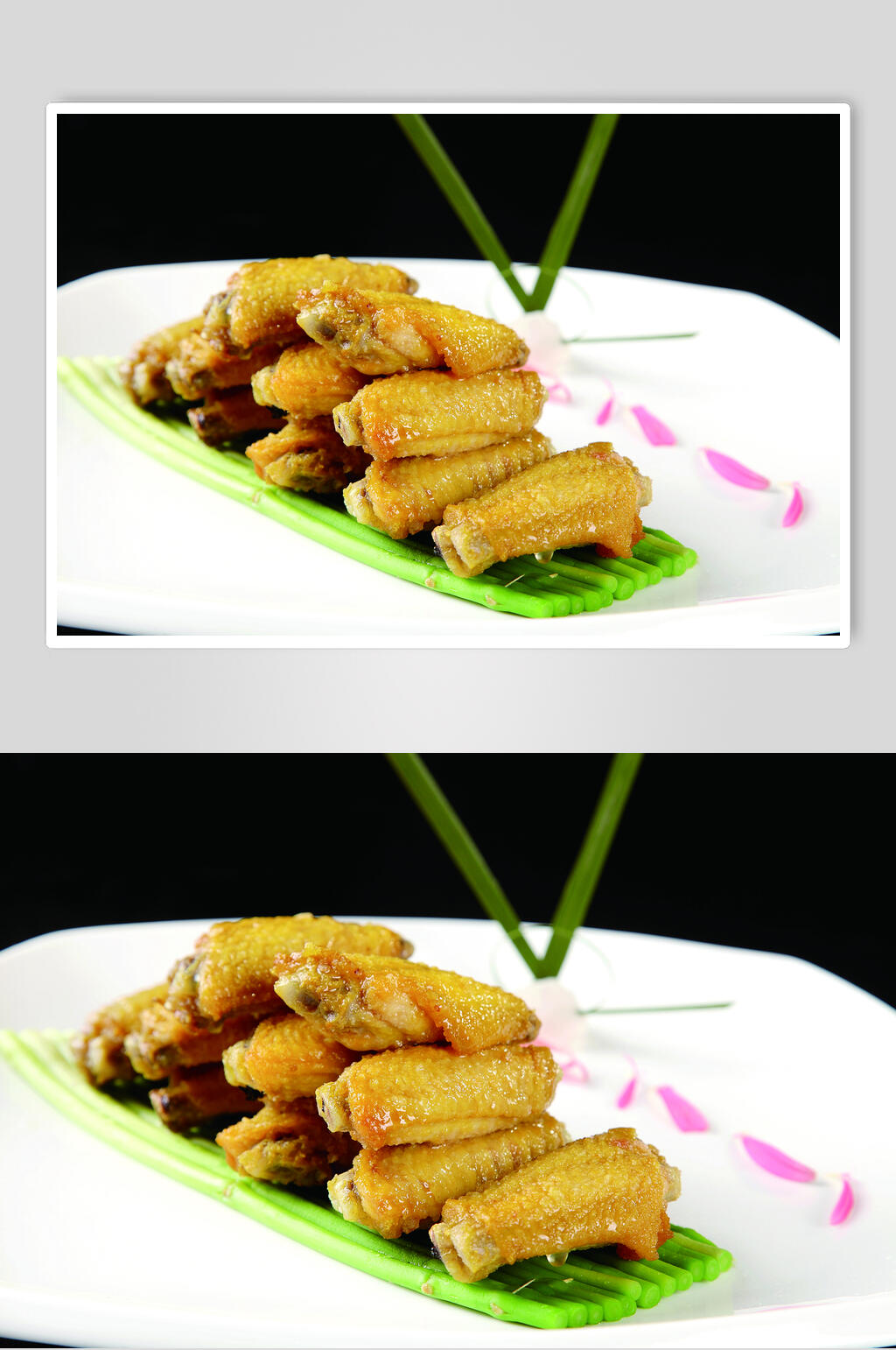 蒜香鸡翅食物高清图片素材