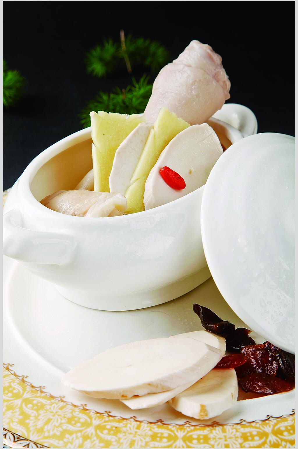 淮山药炖羊蹄食品图片素材