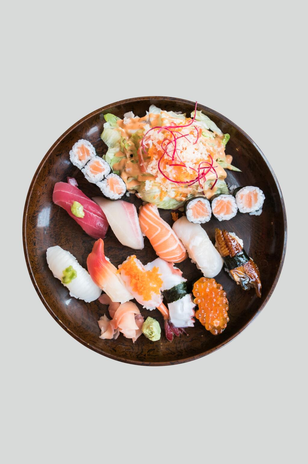精致美味寿司食物美食矢量素材新鲜美味刺身寿司拼美食食物图片立即