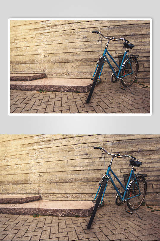 复古老旧自行车摄影图片