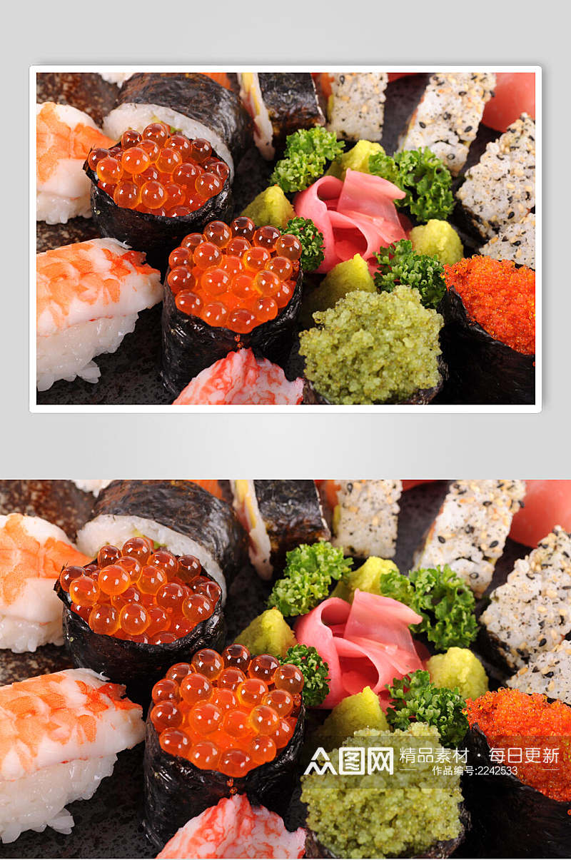 鱼籽海鲜寿司餐饮食物图片素材
