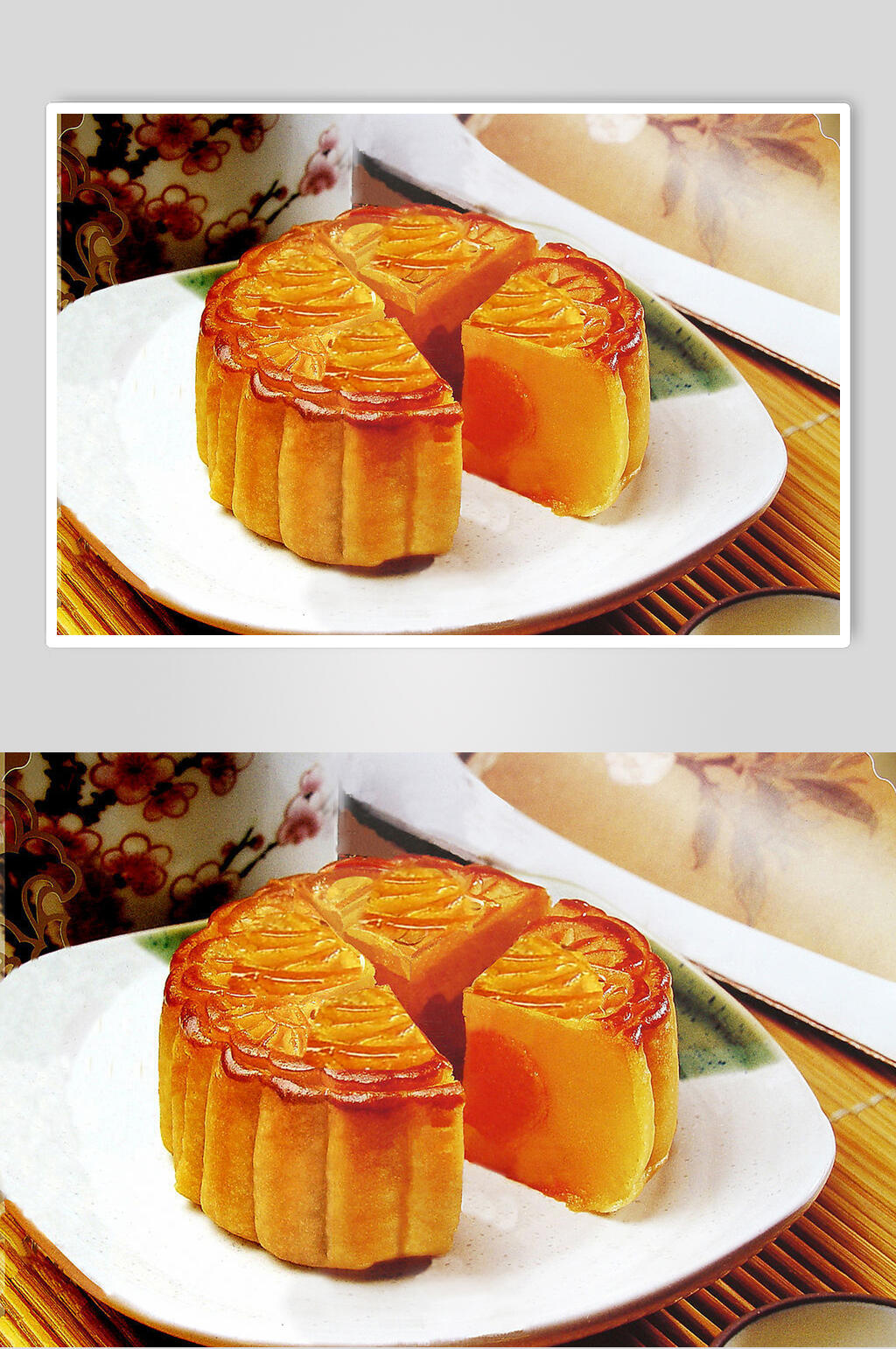 经典蛋黄莲蓉月饼食品摄影图片素材