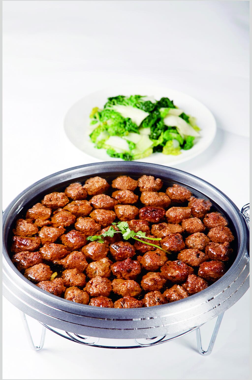 绿豆丸子炖青菜食物摄影图片素材