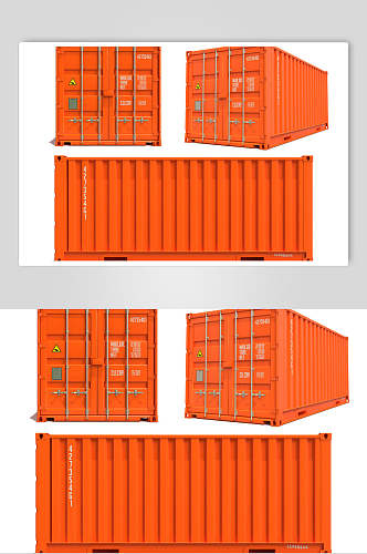 橙色货轮船舶集装箱码头港口图片