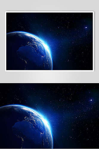 蓝色星际星空星球海报背景