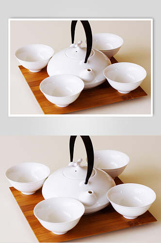 简约白色高档茶具高清图片