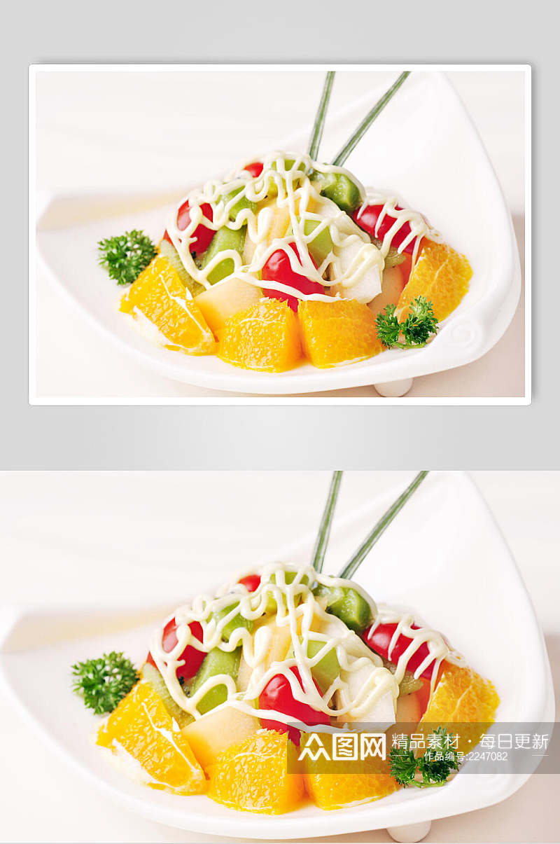 健康美味水果沙拉食物摄影图片素材