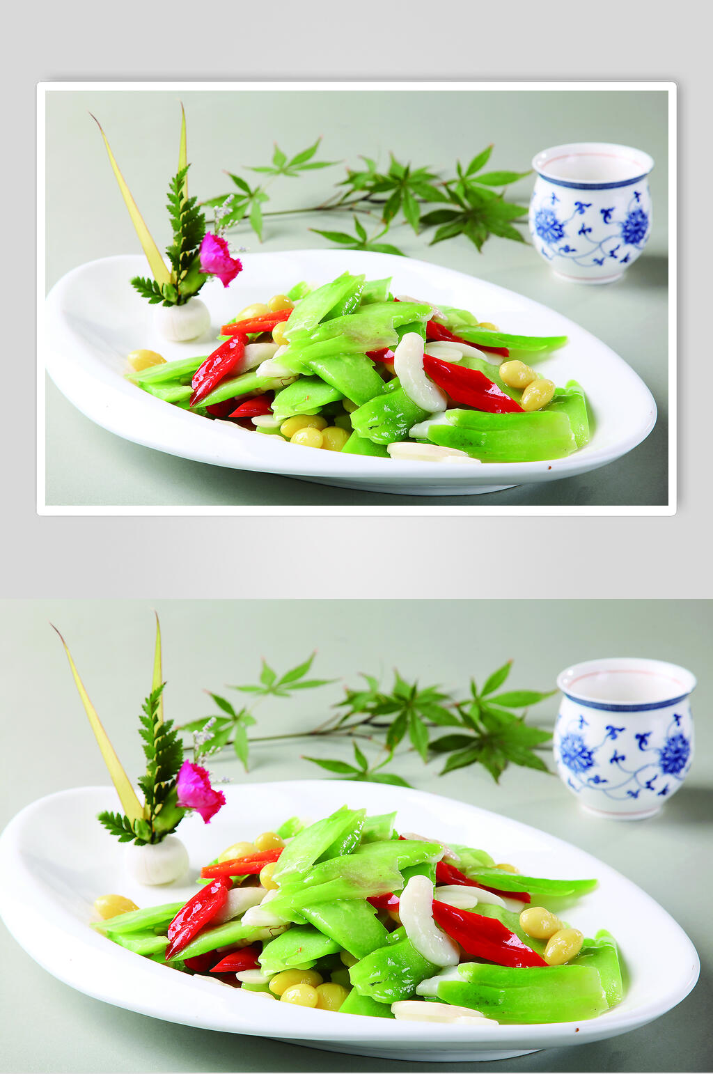 凉瓜银杏炒菱角高清图片素材