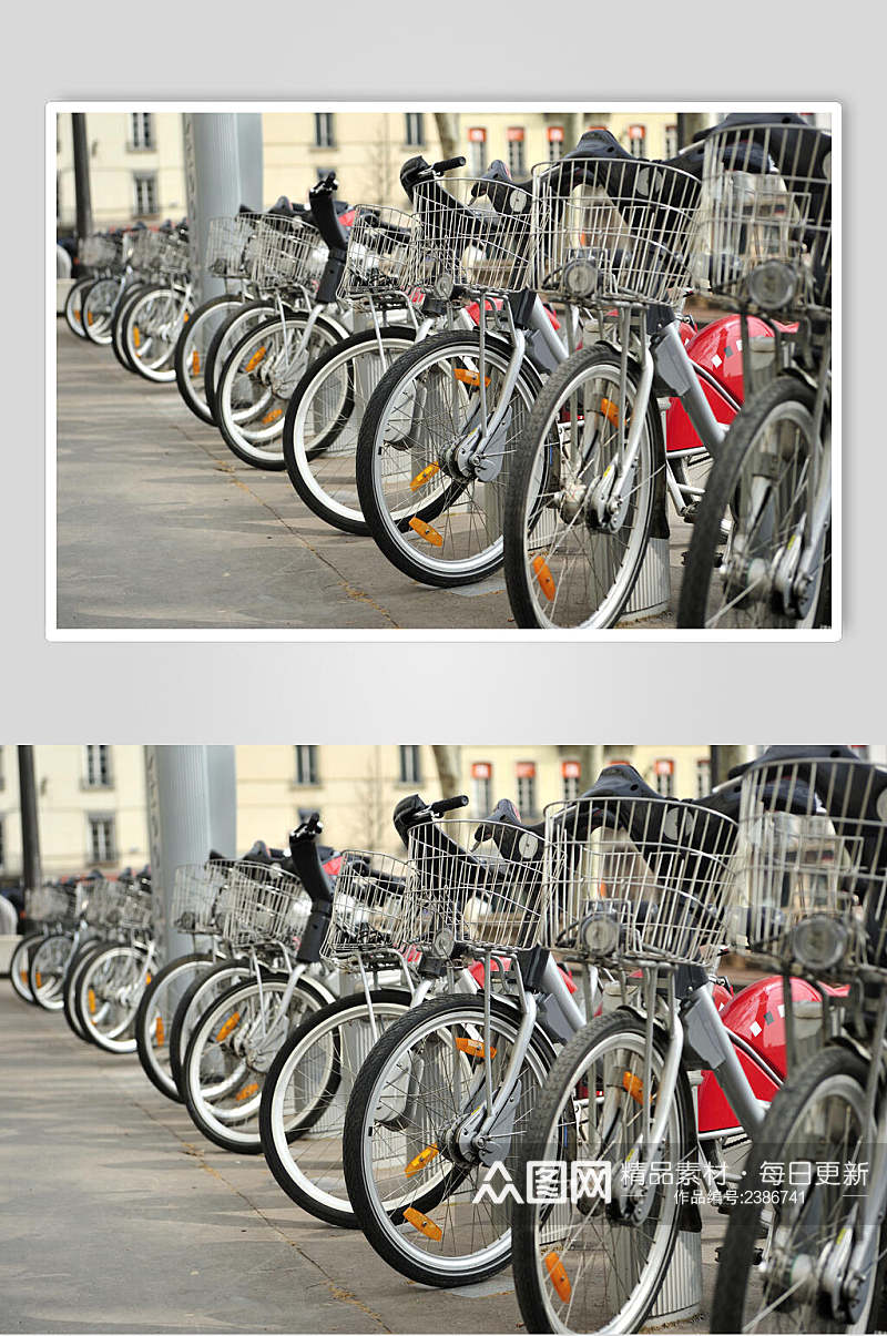 共享单车老旧自行车高清图片素材