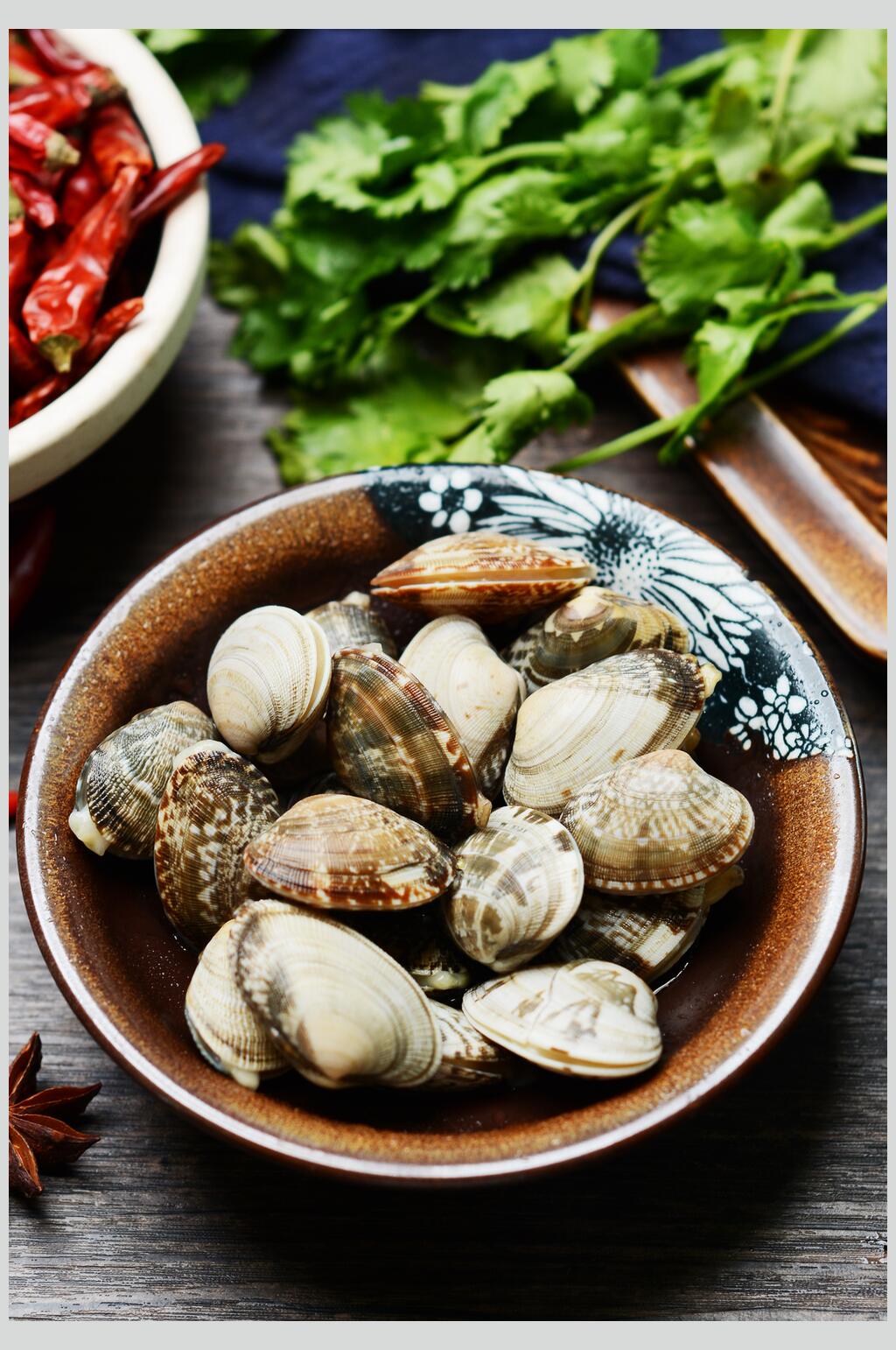新鲜美味花甲海鲜摄影图素材