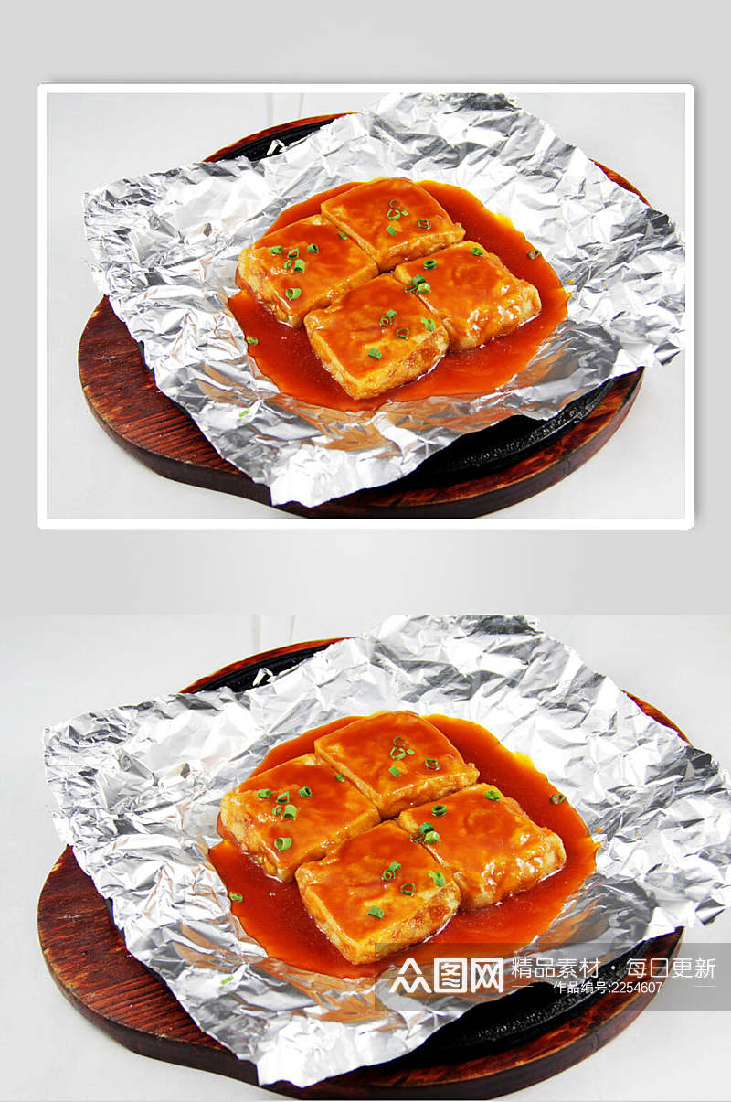 锡纸铁板豆腐食品图片素材
