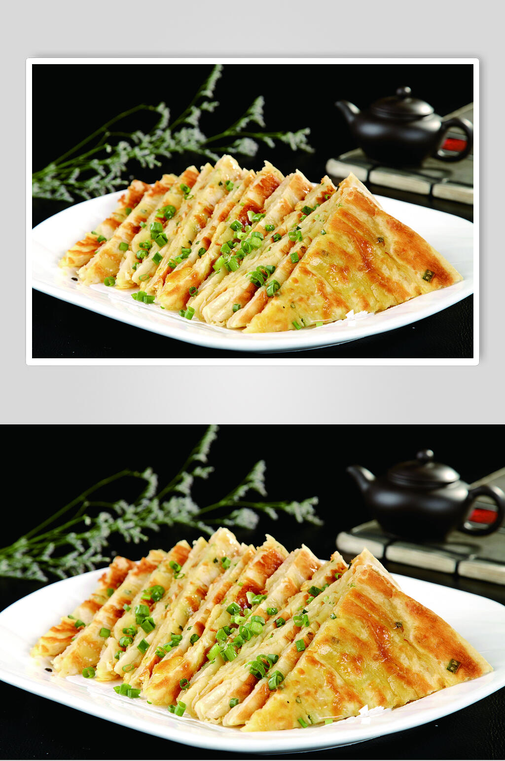 葱花烙饼食物摄影图片素材