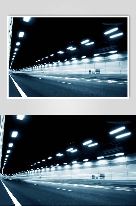 灯光隧道公路马路高清图片