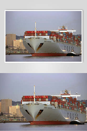 高端货轮船舶集装箱码头港口高清图片